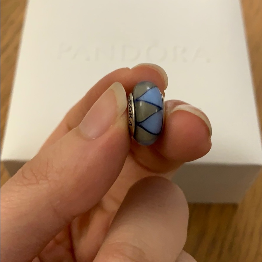 Pandora Purple and Grey Murano Glass Charm
